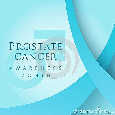 Blue ribbon symbol for prostate cancer awareness month. Vector b Vector Illustration