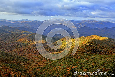 Blue Ridge Mountains in Autumn Stock Photo