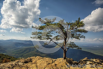 Blue Ridge Mountains from Ravens Roost Overlook Stock Photo