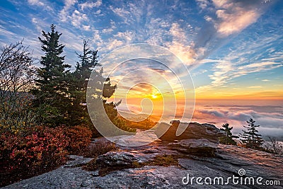 Blue Ridge Mountains, scenic sunrise Stock Photo