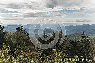 Blue Ridge Parkway - Caney Fork Overlook Stock Photo