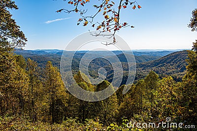 Blue Ridge Parkway, Milepost 260.3, Jumpin' Off Rocks Overlook, Glendale Springs, North Carolina Stock Photo