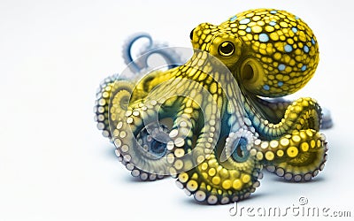 Blue ringed octopuses tetrodotoxin poisonous octopus dangerous aquatic animals black background Stock Photo