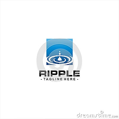 Ripple Square Logo Design Idea Vector Illustration