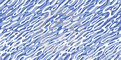 Blue Ripple Water Surface Seamless Pattern. Vector Sea Texture. Abstract Background with Water Splashes Vector Illustration