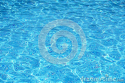 Blue ripple water in swimming pool with sun reflection. Photo texture Stock Photo