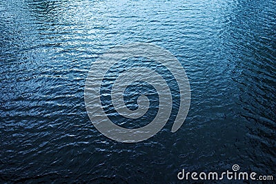 Blue river water surface, aerial view Stock Photo