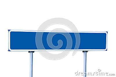 Blue Road Sign Isolated Guide Post Stock Photo