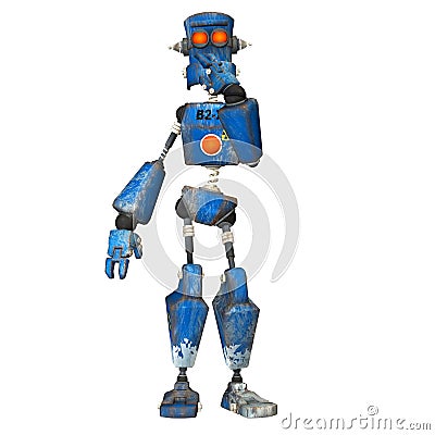 Blue Robot . 7 Stock Photo