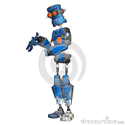 Blue Robot . 9 Stock Photo