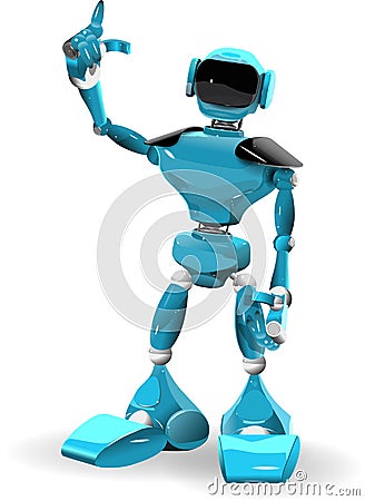 Blue Robot Vector Illustration