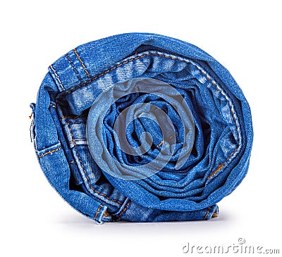 Blue roll jeans Stock Photo