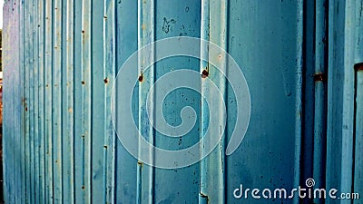 Blue roll up door horizontal side store security Stock Photo