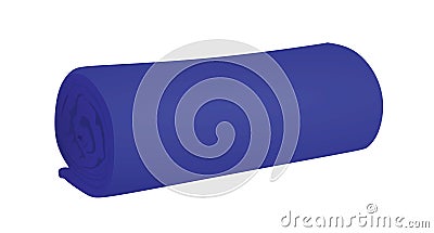 Blue rolled blanket Vector Illustration