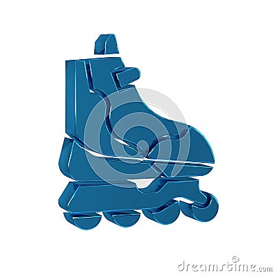 Blue Roller skate icon isolated on transparent background. Stock Photo
