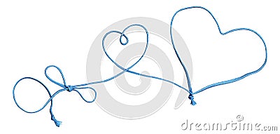 Blue rope swirl with heart and bow Stock Photo