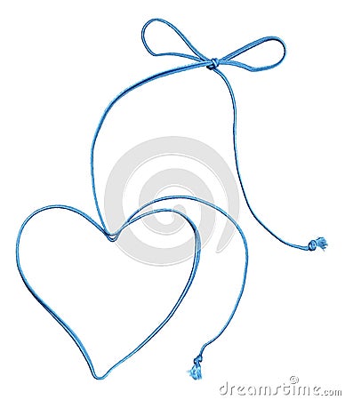 Blue rope swirl with heart and bow Stock Photo