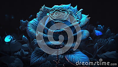 Blue Rose Art Stock Photo