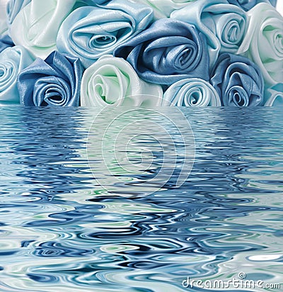 Blue rose reflected in the water Stock Photo