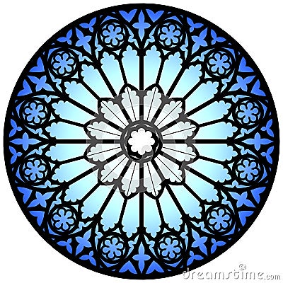 Blue rose window Stock Photo