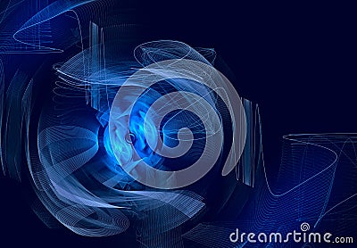 Blue rotating abstract fractal Stock Photo