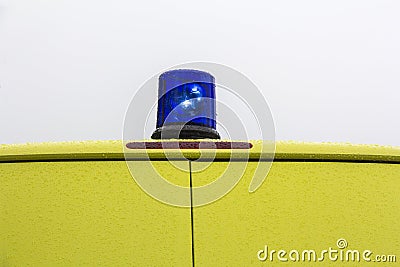 Blue rotating beacon Stock Photo