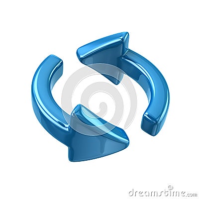 Blue rotation arrows icon Cartoon Illustration