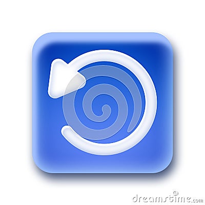 Blue rounded square button - Undo Stock Photo