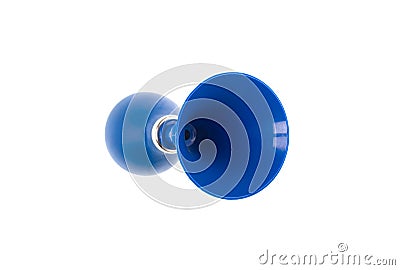 blue rubber bicycle horn isolated on white Stock Photo