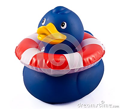 Blue Rubber Duck Stock Photo