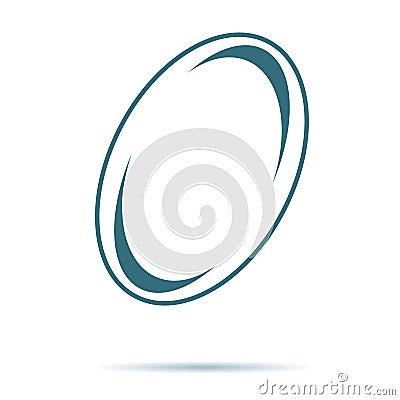 Blue Rugby icon isolated on background. Trendy Simple ball vector symbol. Oval Logo illustration Vector Illustration