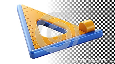 Blue ruler and triangle set showcasing geometry tool and measurement instrument png transparent image Generative AI Stock Photo