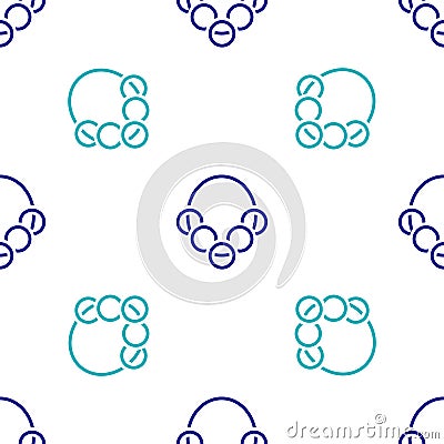 Blue Russian bagels on a rope icon isolated seamless pattern on white background. Vector Vector Illustration