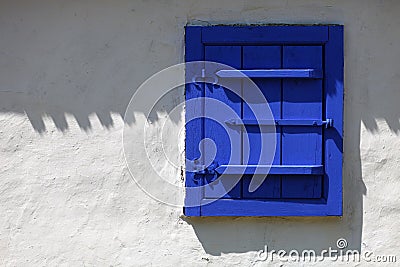 Blue rustic window Stock Photo