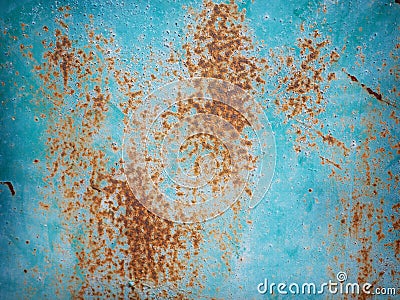 Blue rusty metal surface with cracking texture Stock Photo