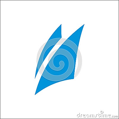 Blue sail logo icon abstract vector template Vector Illustration