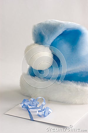 Blue Santa hat Stock Photo