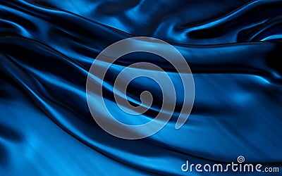 Blue satin cloth background, Wavy folds of grunge silk texture satin velvet material or luxurious background or elegant wallpaper Stock Photo