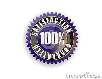 Blue Satisfaction Guaranteed 100% Vector Illustration