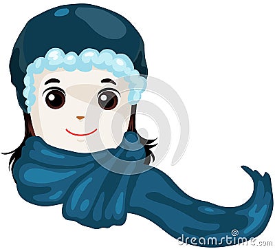 Blue scarf Vector Illustration