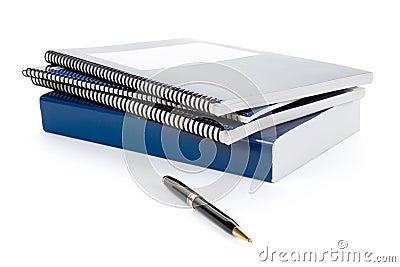 Blue school textbook Stock Photo