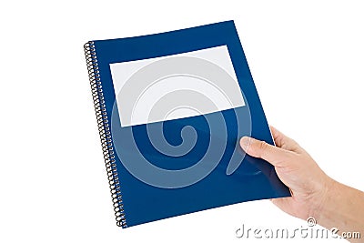 Blue school textbook Stock Photo