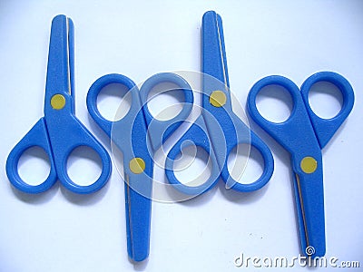 Blue Scissors Stock Photo