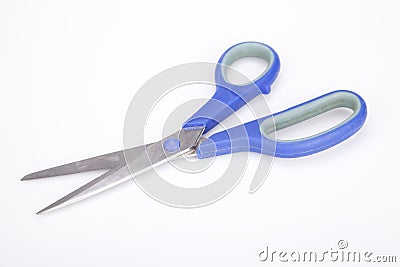 Blue scissors Stock Photo