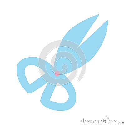 Blue scissors, school supply illustration Cartoon Illustration