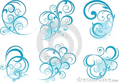 Blue scroll shape Vector Illustration