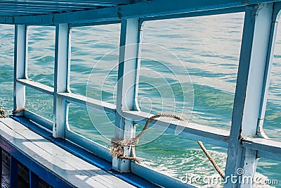 Blue sea on the boat Stock Photo