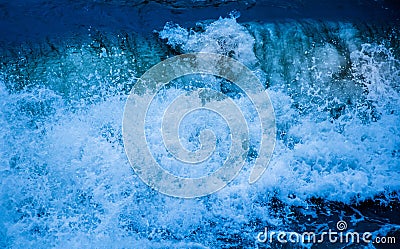 Blue Sea Splash Breaking Wave Abstract Stock Photo