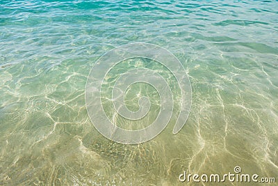 Blue sea water caustics background Stock Photo