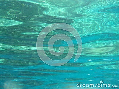 Blue sea water with sun patterns Stock Photo